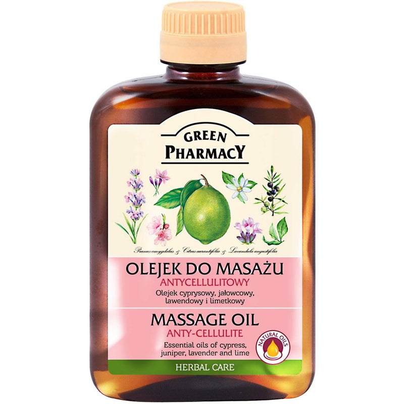 زيت المساج الأساسي من Green Pharmacy مضاد للسيلوليت زيت السرو العرعر اللافندر الليمون زيوت طبيعية 200 مل